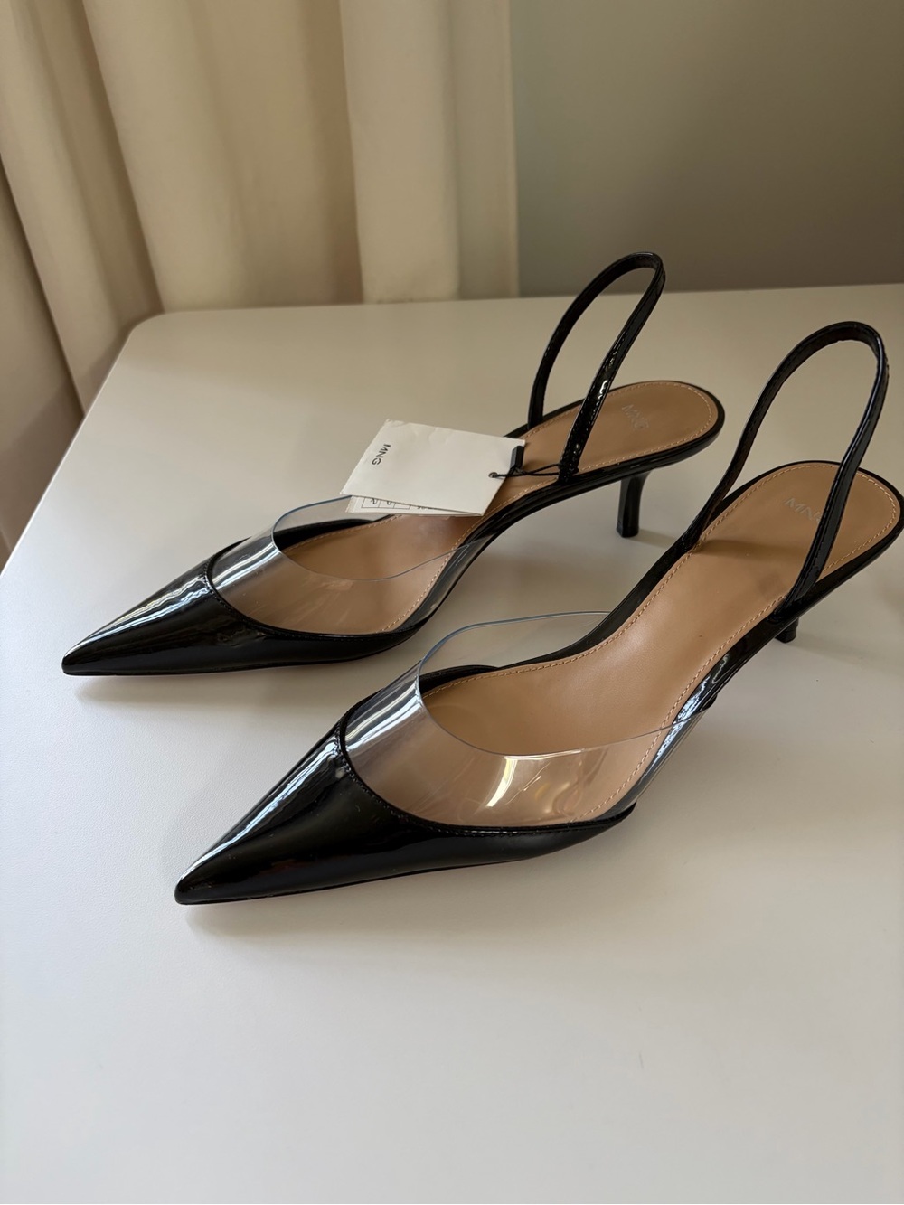 NWT Mango black Slingback heels, size 40 (fit 39)